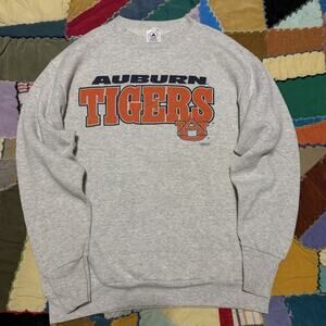 Vintage 90s Delta Auburn Tigers Lighter Grey Crewneck Medium